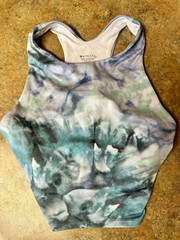 Athleta Conscious Crop Printed A-C Top Solarize Blue Tie Dye Tank XS