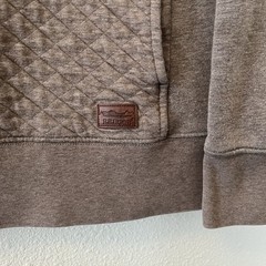 L.L. Bean Womens Quilted Quarter Zip Pullover Top Size Small Grayish Brown
