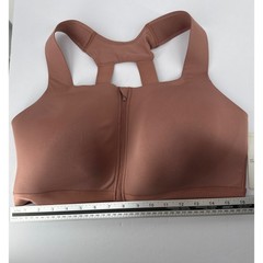 All in Motion Women High Support Front Zip Sports Bra Clay Pink 44D PR430M NEW