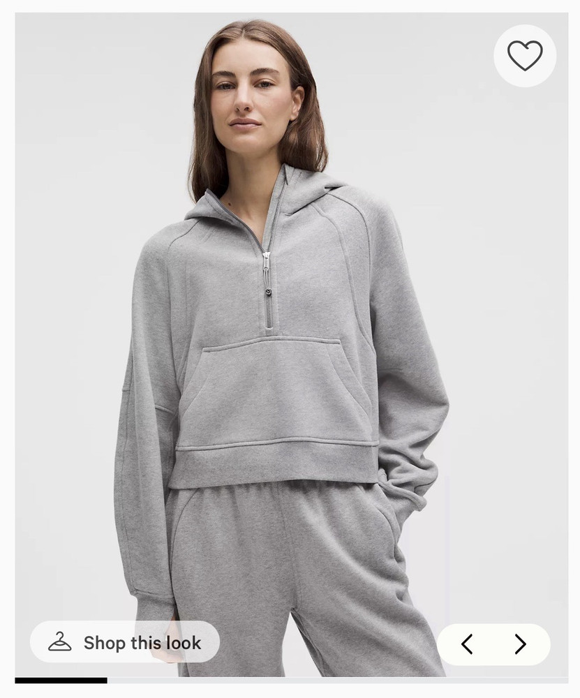 lululemon Scuba Oversized Half Zip Hooded Hoodie Pockets Thumbholes Gray M/L