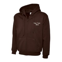 Personalised Custom Embroidered Full Zip Up Hoodie text logo unisex workwear
