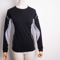 Icebreaker GT 200 Womens Stretch Black Grey Merino Wool Long Sleeve Top M