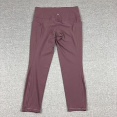 Athleta Leggings Womens M Purple Salutation Stash 7/8 Tight Ankle Pockets Yoga