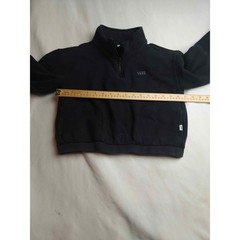 Vans ComfyCush Sweats Black Quarter Zip Cropped Pullover Sweatshirt Womens XS