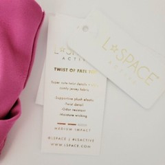 L*Space Active Size Large Twist of Fate Top Sports Bra Pink NWT $84