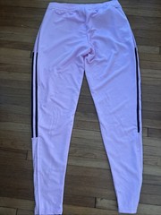 Women’s Adidas Athletic Aeroready Pants Size Small. Purple With Black Stripes