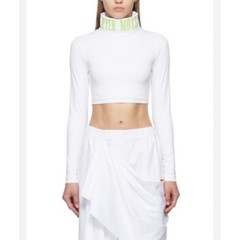 Reebok by Pyer Moss White Crop Top Turtleneck Long Sleeve Womens Size S NWT