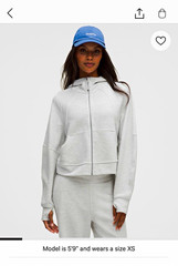 lululemon Scuba Oversized Full-Zip Hoodie Waffle Heathered Grey Women M/L