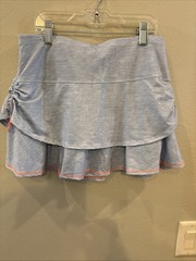 Lucky in Love Tennis Skirt Blue/Orange Small 4-6 Golf Pickleball Athletic NWOT