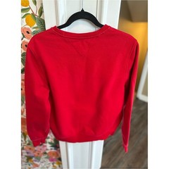 Tommy Hilfiger Red Crewneck with Navy & White Logo Trim