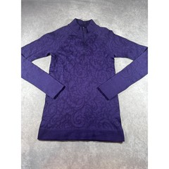 Lululemon Rest Less 1/4 Zip Purple Floral Jacquard Pullover Running Top Size 6