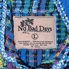 No Bad Days Striped Zip Up Baja Hoodie Multicolor Sz Lg Acrylic blend Recycled