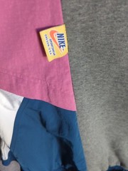 Vtg Nike Women’s Hoodie Windbreaker XS Pink Gray Blue Icon Clash Pullover Jacket