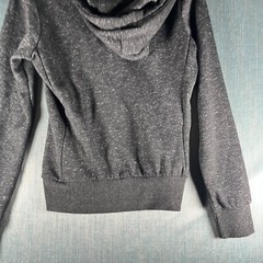 Reflex Fete Dance Fitness Hoodie Women Size S Gray Graphic Print Full Zip Pocket