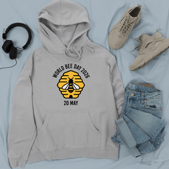 World Bee Day 2026 Hoodie Cute Cartoon Bumble Bee Honey Novelty Gift