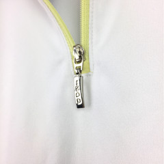 Izod Golf Womens 2XL (44 in Bust) Yellow White 1/4 Zip Perform-X Cool-FX Polo