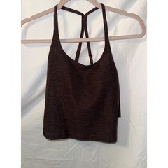 Avia Foil Bra Tank Top Brown Shimmer Metallic Y-Back Crop Yoga Gym XS 0-2 NWT