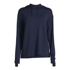 Athletic Works Women’s French Terry Mock Neck Hoodie, Dark Navy Size XS(0-2)