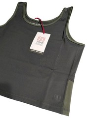 Topo Designs Womens XL All Day Trail Tank Asphalt Gray Green NWT