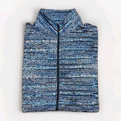 Nike Pro Dri-Fit Women Medium Pullover Zip Up Space Dye Blue Green Running Top