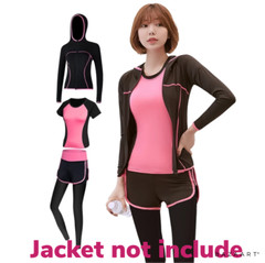 Women Sport Gym Yoga 4pcs 3 colors, pants, bra, t-shirt, short Workout