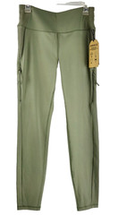 Avalanche Compression Legging Womens Size L Stretch High Waist Zip Pockets Green