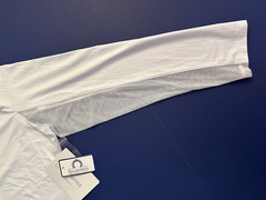 GOTTEX G LIFESTYLE Ruffle Trim Long Sleeve Golf Shirt WHITE sz XL NEW