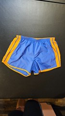 Nike Running Dri-Fit 4″ Lined Shorts Womens M Blue/Orange Gym/Athletic