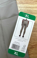 Danskin Lightweight Tight Leggings Pockets Satellite Taupe Womens XL Athleisure