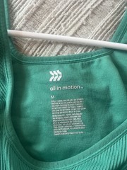 All in Motion Women’s Green Sports Bra M Medium Support Wireless Pullover Nylon