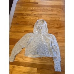 Brandy Melville Grey Speckled Cropped Hoodie