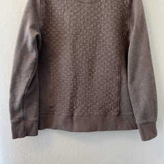 L.L. Bean Womens Quilted Quarter Zip Pullover Top Size Small Grayish Brown