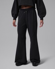 Womens Black Fleece Wide-Leg Sweatpants XS Drawstring Elastic Waist Jordan brand