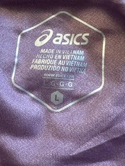 ASICS Running Shorts L Purple Print Lined Drawstring Pockets Lightweight Running
