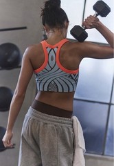 NWT FP MOVEMENT by FREE PEOPLE Go To Jacquard Sports Bra XS BLUE TWIST COMBO