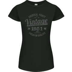 Vintage Year 75th Birthday 1951 Womens Petite Cut T-Shirt