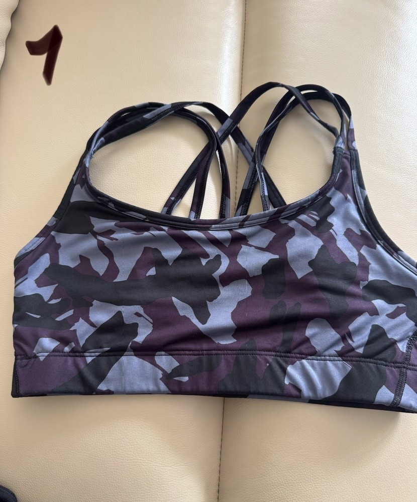 9-Women’s Sports Bras Mixed Brands Camo TieDye Velvet Size S