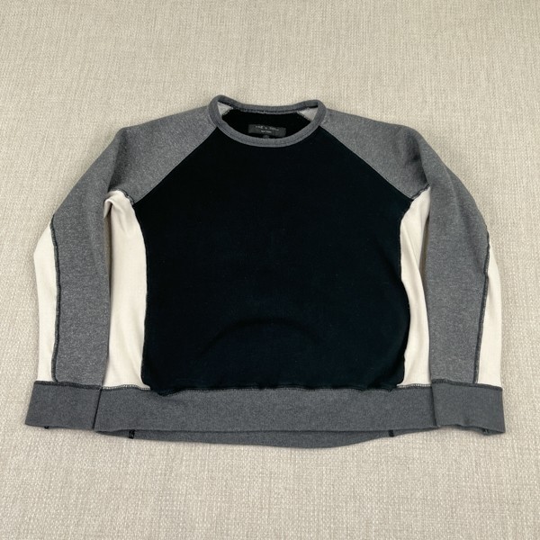 Rag & Bone Colorblock Raglan Crew Neck Sweatshirt Women Large (READ) Made In USA