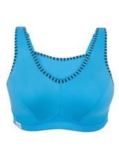 Glamorise No‑Bounce Cami Sports Bra • Wirefree Wicking Full Figure 44G Blue NIP