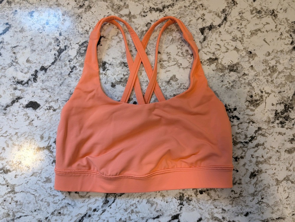 Lululemon Energy Sports Bra Size 2 Excellent Condition Orange