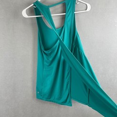 Layer 8 Womens Teal Open Tulip Back Sleeveless Activewear Yoga Gym Tank Top XS