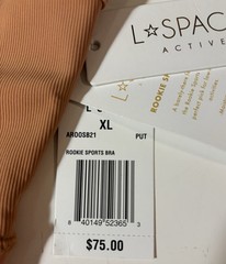 NWT L Space Active Rookie Sports Bra Sessions in Putty Womens XL L*Space $75