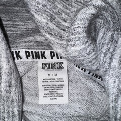 Vintage WOMEN’S VICTORIAS SECRET PINK mock turtleneck SWEATSHIRT MEDIUM GRAY