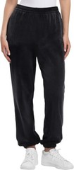 Lazypants Womens Heavyweight High Rise Velour Joggers, Black, Large