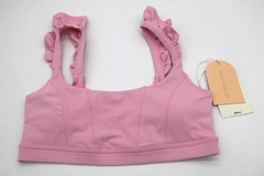 Blogilates Ruffle Corset Bra Pink Sports Bra Small NWT