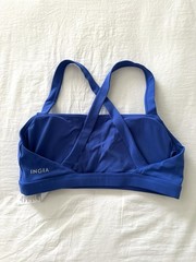 Ingia Square Neck Cross Back Sports Bra Blue Sz S