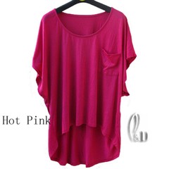 AU SELLER Batwing Sleeve Slouchy Loose Uneven Hem Top T-Shirt Free Size T088
