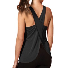 Womens Sports Vest Fitness Exercise Gym Yoga Tank Tops Cross Back Loose T Shirt