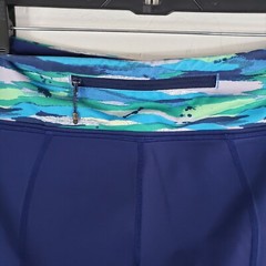 Lululemon Pants Women’s 8 Blue Colorful Trim Workout Activewear Crop Leggings
