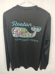 Vineyard Vines Roatan Honduras Long Sleeve Performance Shirt Size Large Black